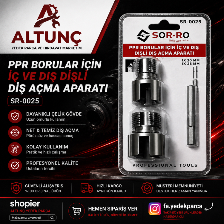 PPR Borular İçin İç ve Dış Diş Açma Aparatı SR-0025