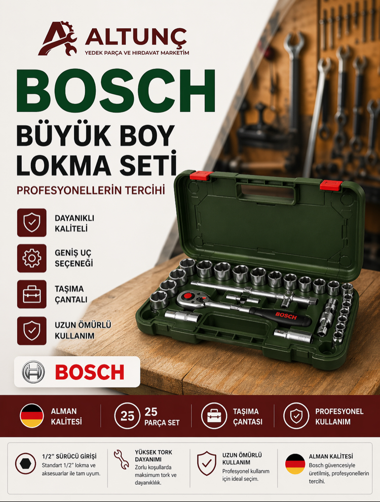 BOSCH Büyük Boy Lokma Seti (25 Parça)