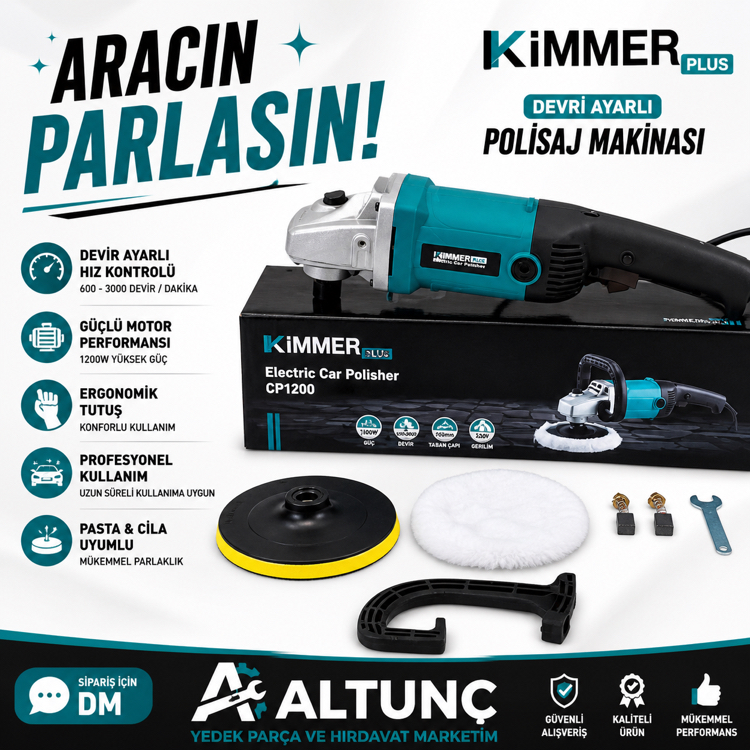 Kimmer Plus Devir Ayarlı Polisaj Makinası