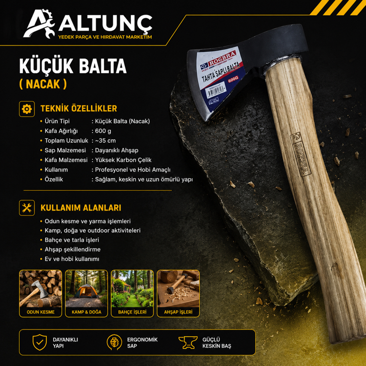 Küçük Balta (Nacak) – Dayanıklı Ahşap Saplı
