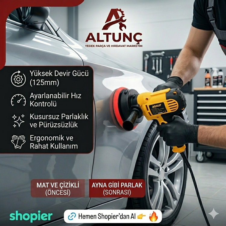 Assur 125mm Dikey Polisaj ve Zımpara Makinesi – 2 Yıl Garantili