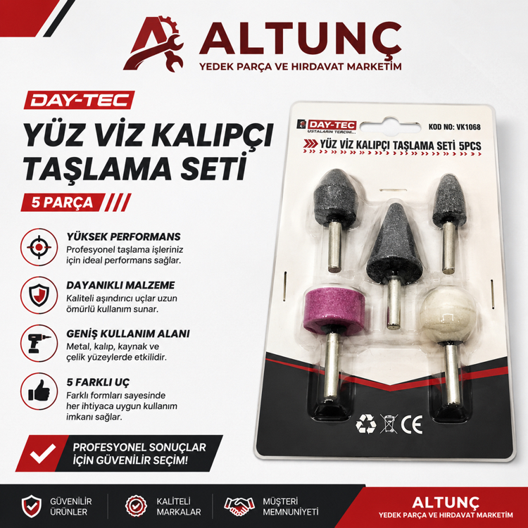 DAY-TEC Yüz Vız Kalıpçı Taşlama Seti 5 Parça