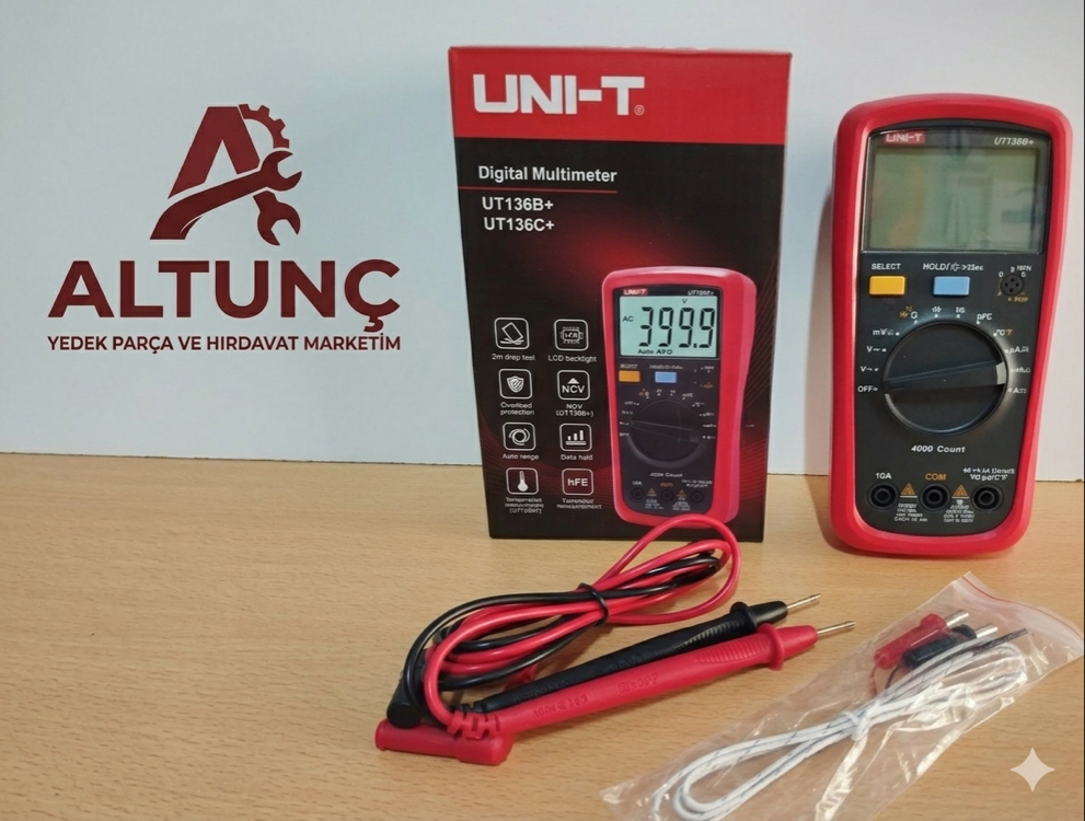UNI-T UT136C+ Profesyonel Dijital Multimetre - Sıcaklık Ölçümlü & Darbeye Dayanıklı