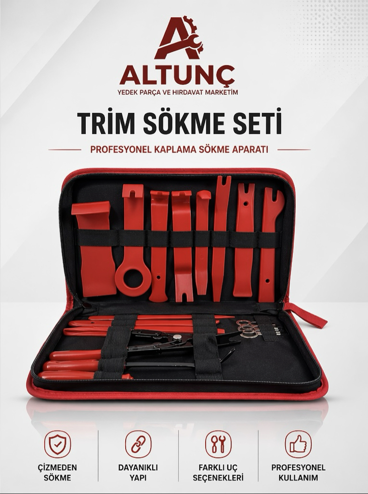 Trim Sökme Seti – Profesyonel Kaplama ve Klips Sökme Aparatı (Çantalı Set)