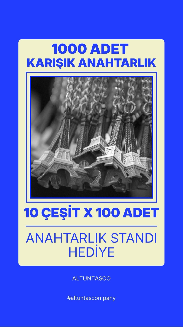 1000 ADET KARIŞIK ANAHTARLIK (10 ÇEŞİT X 100 ADET)