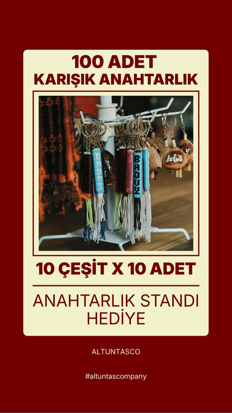100 ADET KARIŞIK ANAHTARLIK (10 ÇEŞİT X 10 ADET)
