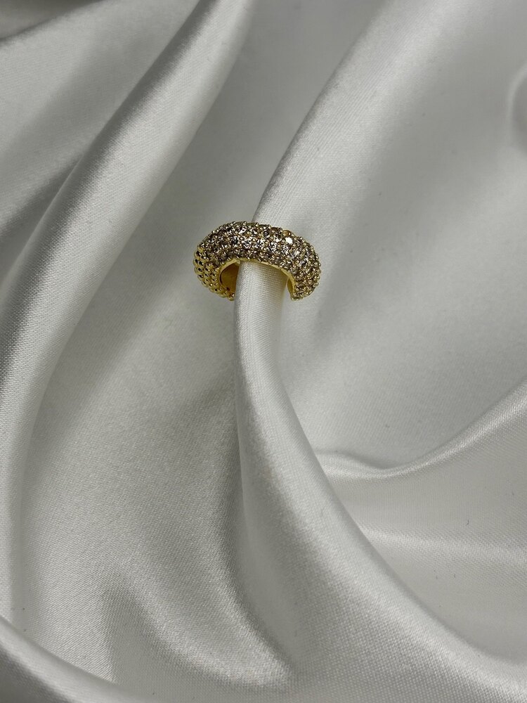 ZİRKON TAŞLI GOLD EARCUFF