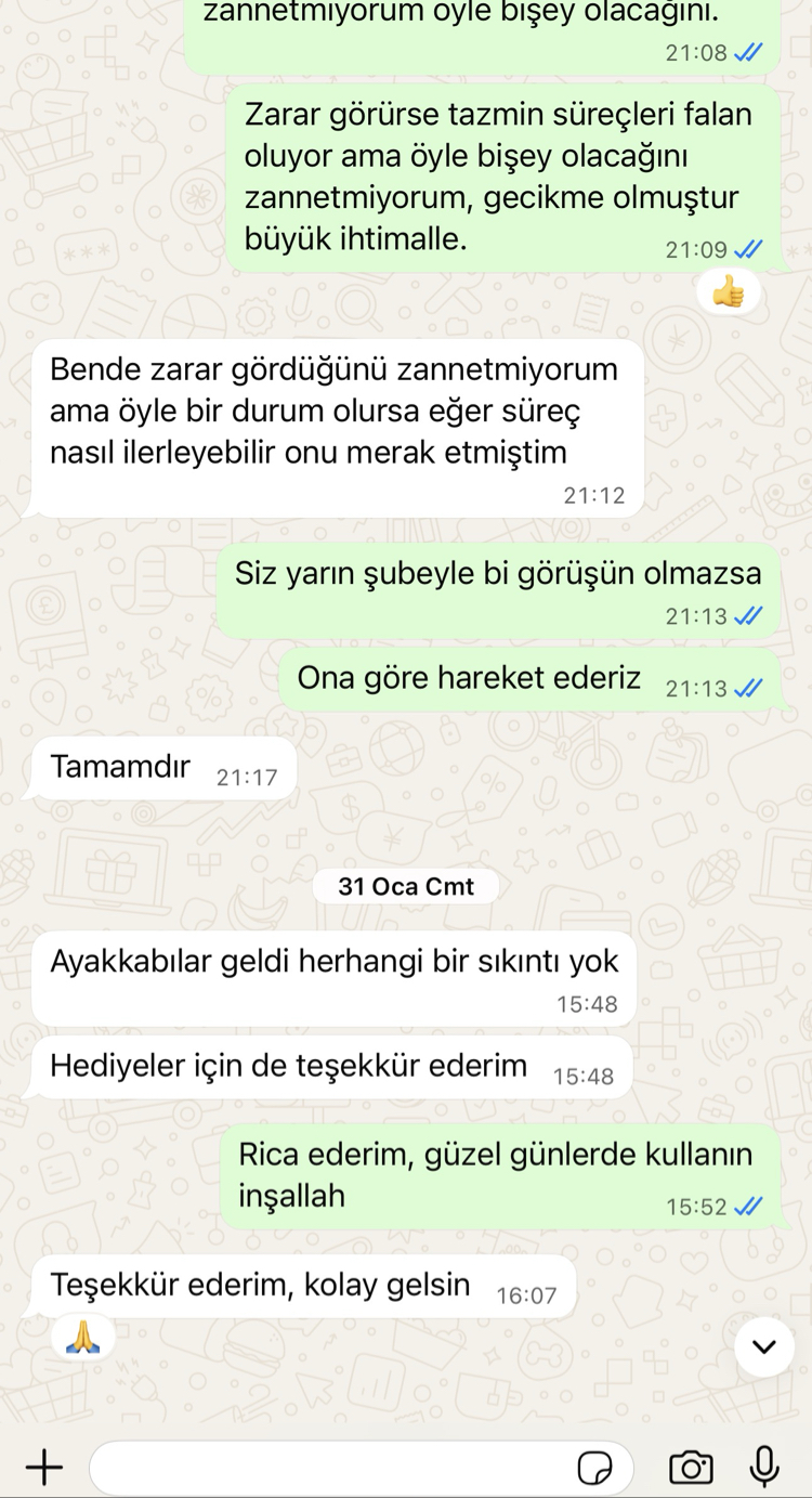 Gerçek Müşteri Mesajları