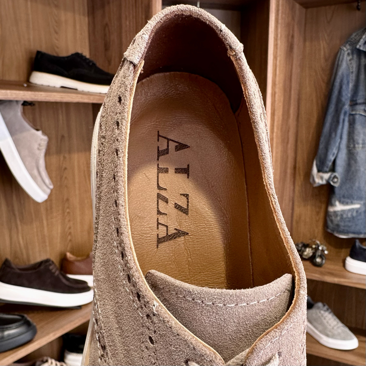 Brogue Premium Hakiki Süet - Bej