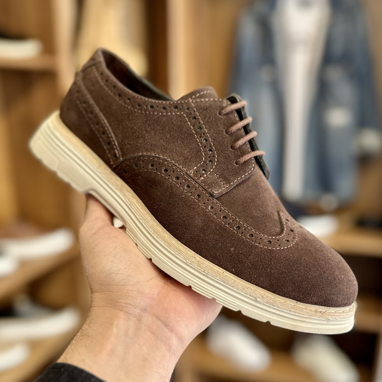 Brogue Premium Hakiki Süet - Kahverengi