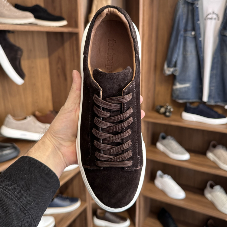 Tommy Premium Kalite Hakiki Süet / Kahverengi