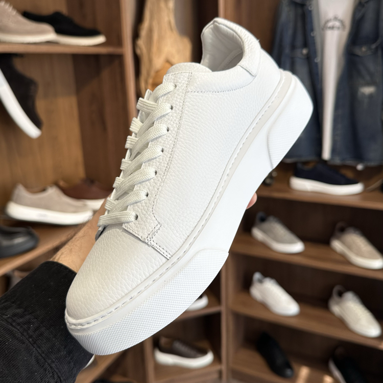 Tommy Premium Kalite Hakiki Deri / Beyaz