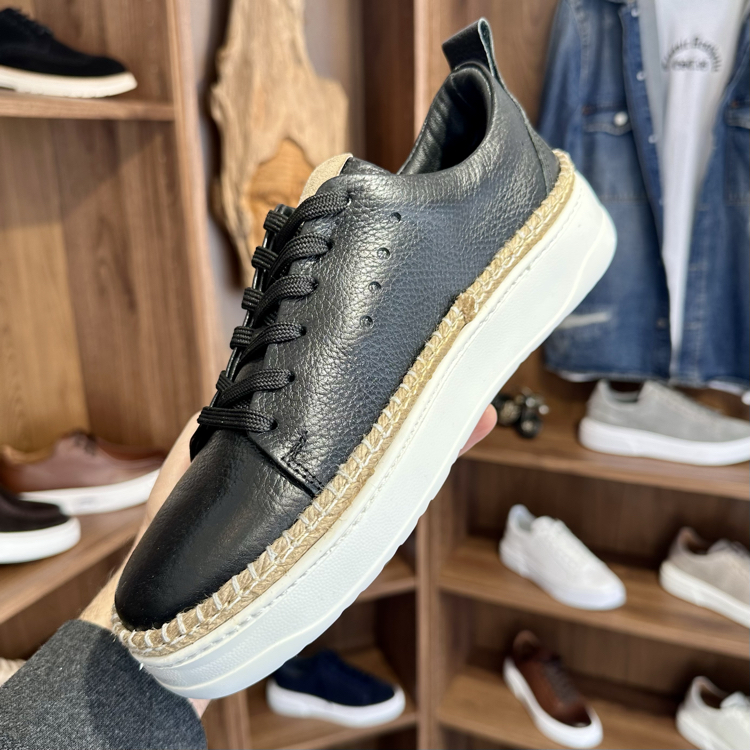 Espadril Erkek Sneaker - Siyah Floter
