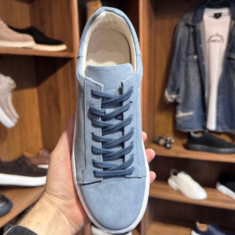 Tommy Premium Kalite Hakiki Süet / Mavi