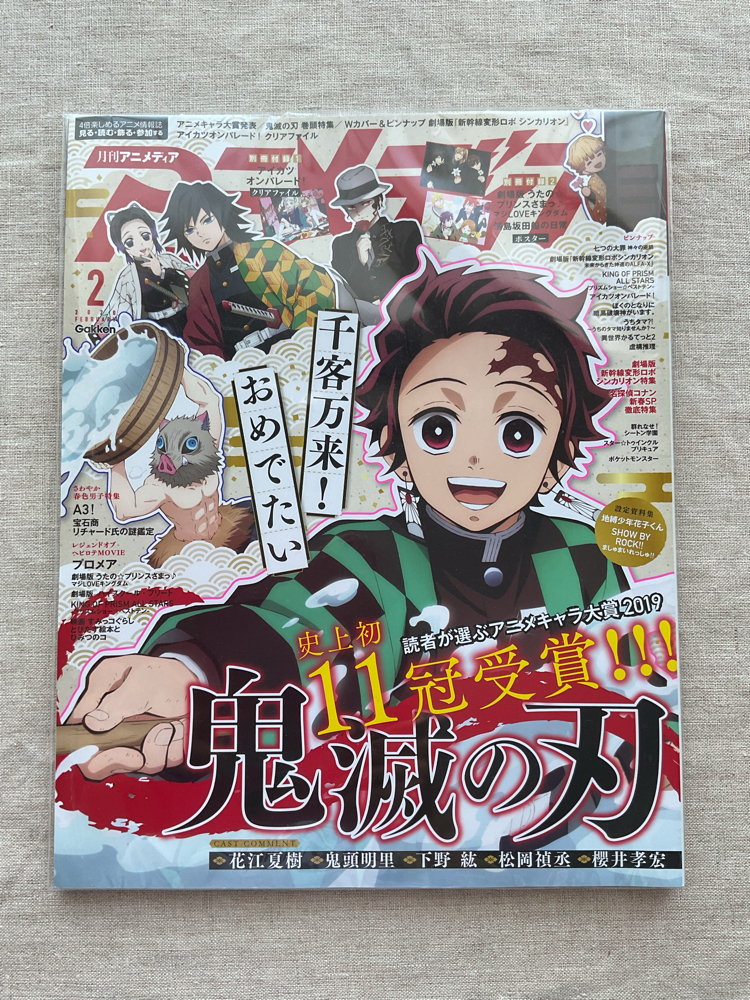 Animedia Kimetsu no Yaiba Tanjiro Kapak Dergi