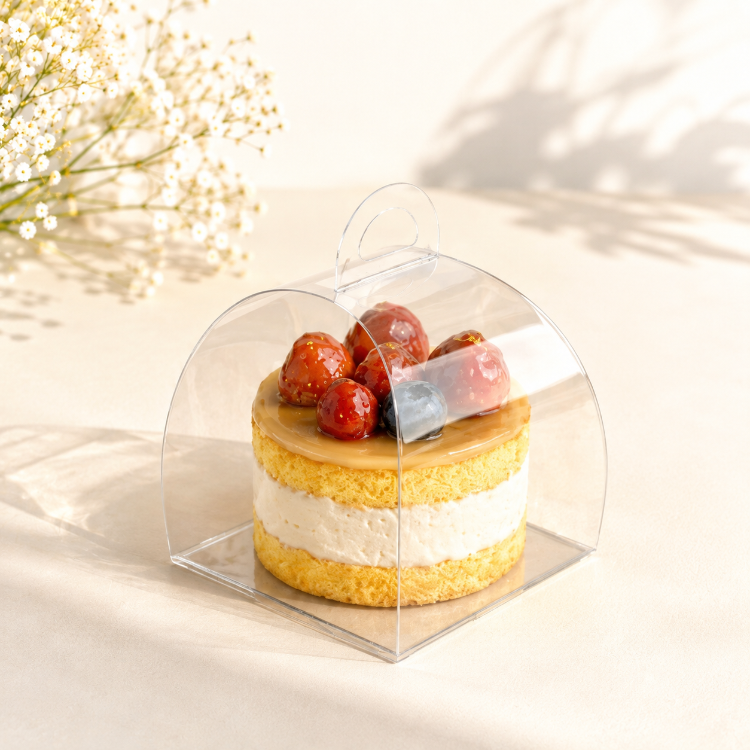 FRANSIZ PASTASI & CUPCAKE KUTUSU MİNT YEŞİLİ ( 8X8X8+5,5 CM ) ( 10 ADET )