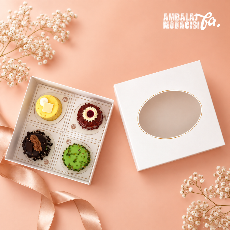İNCİ KOLEKSİYON PATISSERIE GIFT BOX BÜYÜK BOY BEYAZ 10 ADET ( 22X9X22 CM )