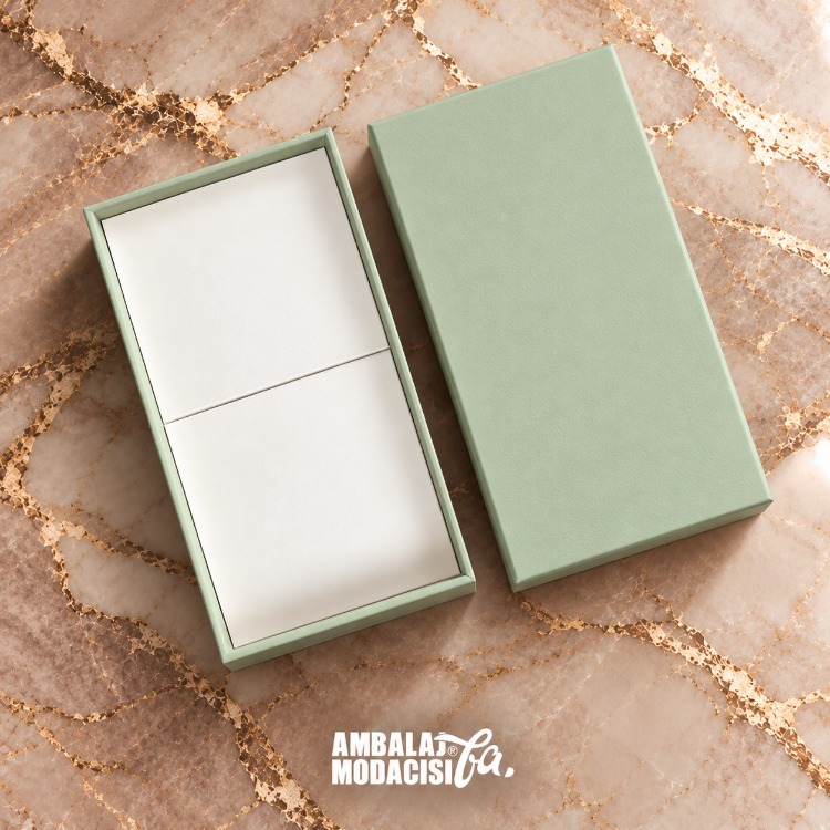 DUBOX - DUBAİ ÇİKOLATASI KUTUSU TASLAMA ( MİNT YEŞİLİ ) (5 ADET ) ( 16x8,5x3 CM )