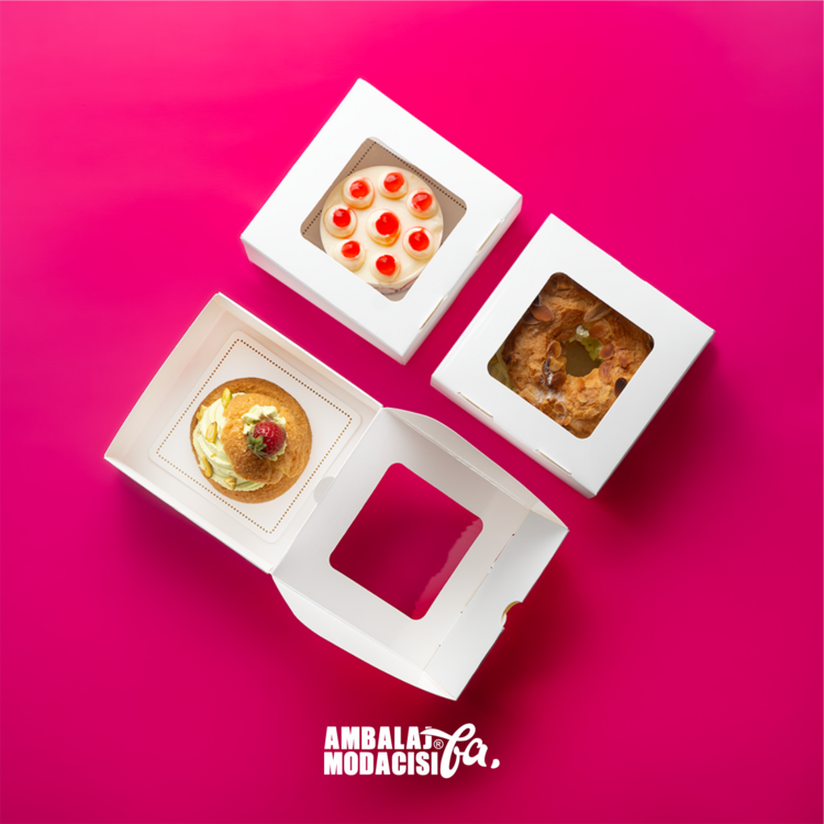 COOKİE BOX 25 ADET BEYAZ ( 13X13X6 CM )