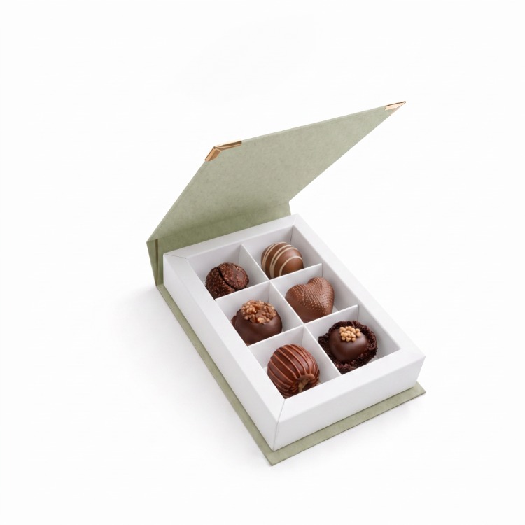 NİBOX 6 GÖZLÜ ÇİKOLATA KUTUSU MİNT YEŞİLİ (16.5x12.3x3.5 CM ) ( 10 ADET )