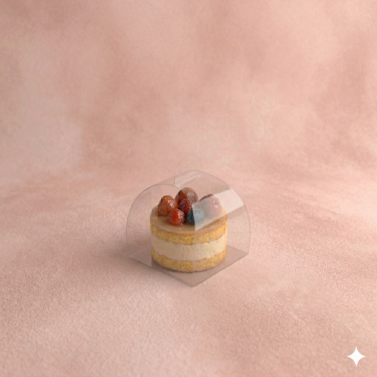 FRANSIZ PASTASI & CUPCAKE KUTUSU KIRMIZI ( 8X8X8+5,5 CM ) ( 10 ADET )