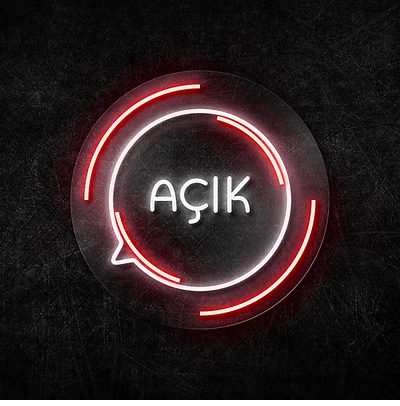 Açık Neon LED Tabela 40x40cm