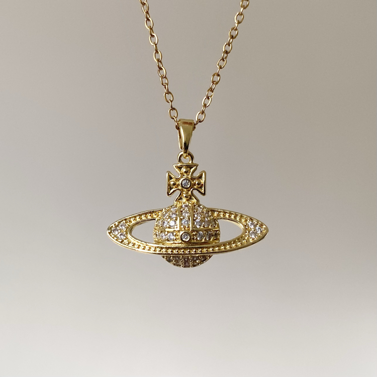 Vivienne Gold Zirkon Saturn Kolye