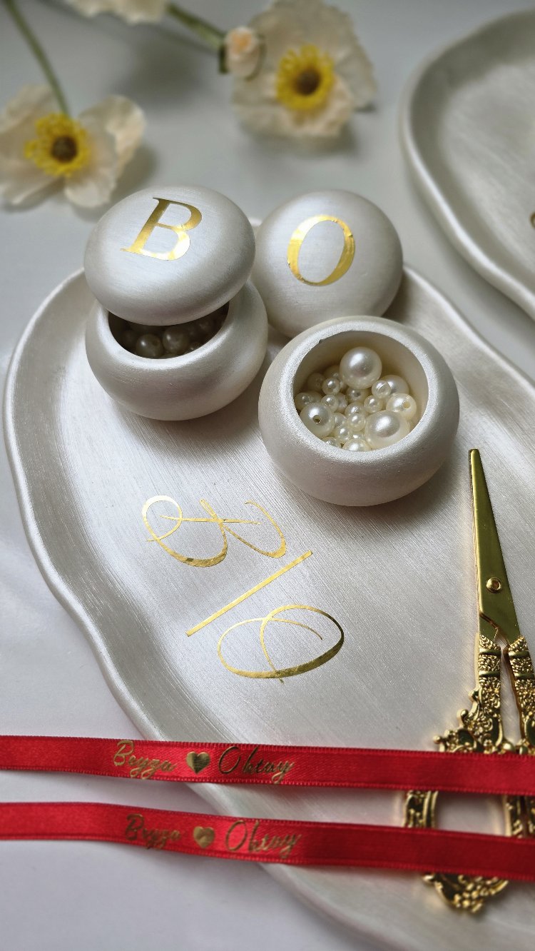 Sedefli İnci Oval Nişan Seti