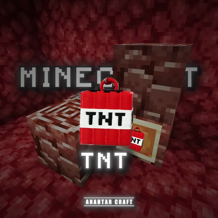Minecraft TNT Anahtarlık