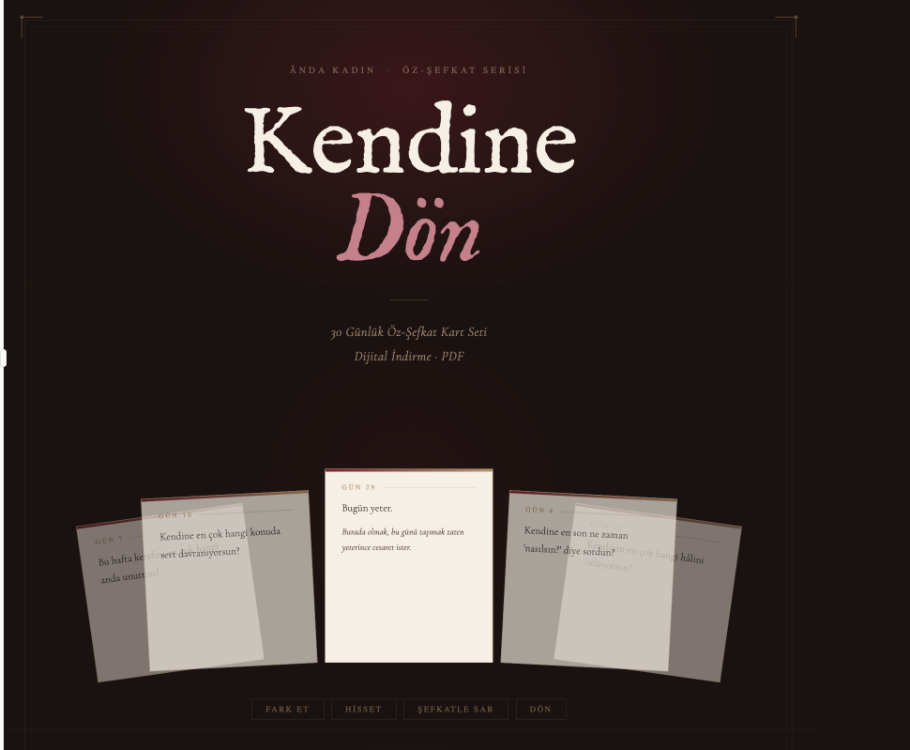 Kendine Dön — 30 Günlük Öz-Şefkat Kart Seti