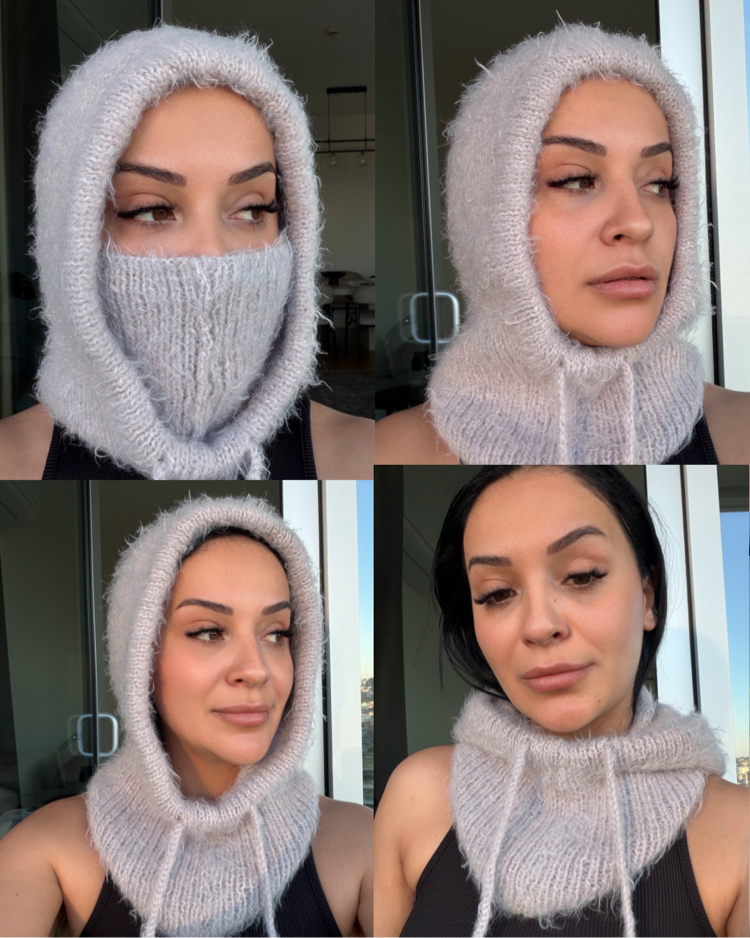 Hoodelle Lila Balaclava – 4 Stilde Kullanım | El Örmesi Unisex