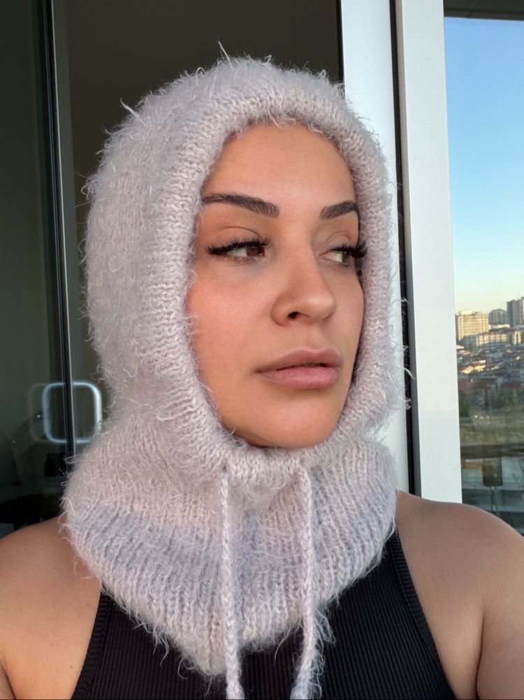 Hoodelle Lila Balaclava – 4 Stilde Kullanım | El Örmesi Unisex