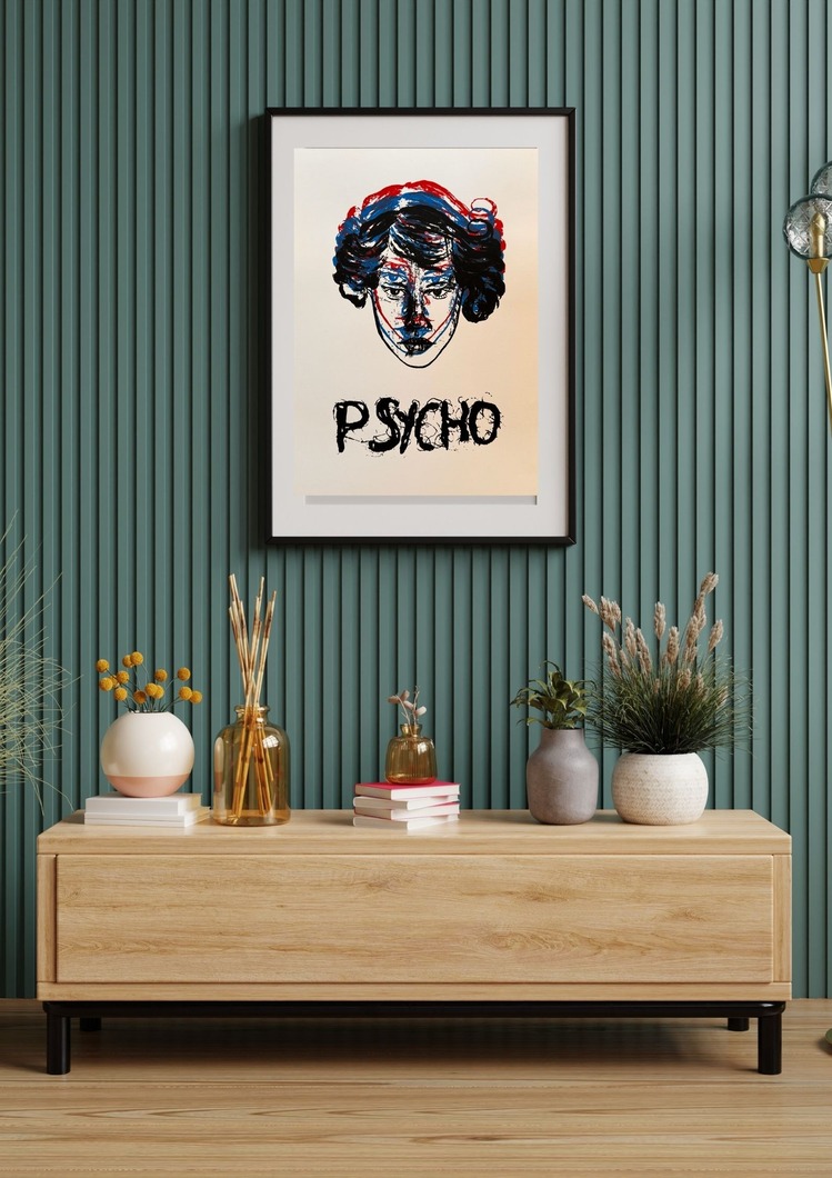 'Psycho' Bristol ve Kağıt Üzerine Serigrafi Baskı 25X35