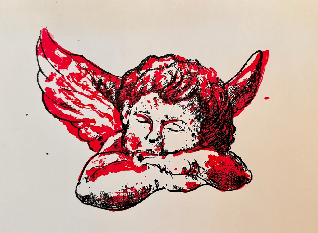 'Melek' Bristol ve Kağıt Üzerine Serigrafi Baskı 25X35