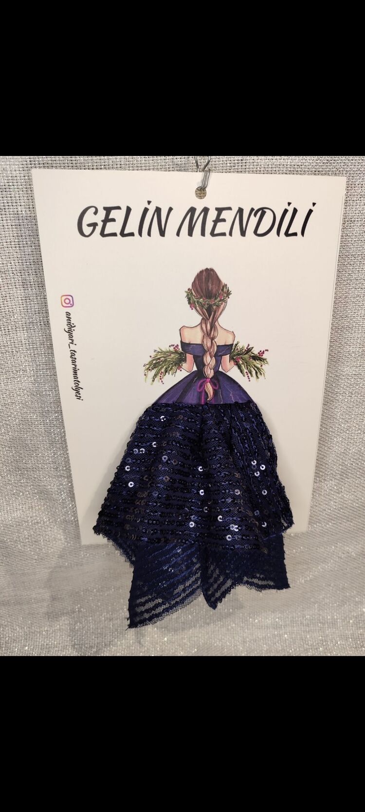 Payet İşlemeli Gelin Mendili