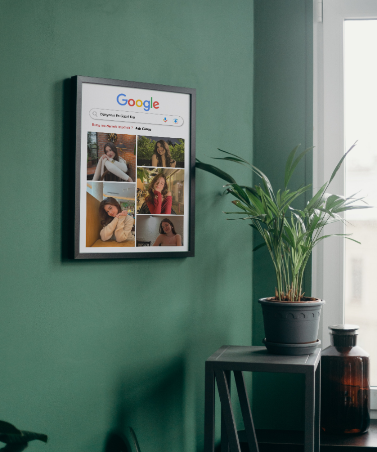 Google Tasarımlı Kişiye Özel Fotoğraflı Çerçeve | Anı Hediyesi