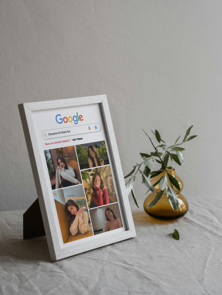 Google Tasarımlı Kişiye Özel Fotoğraflı Çerçeve | Anı Hediyesi