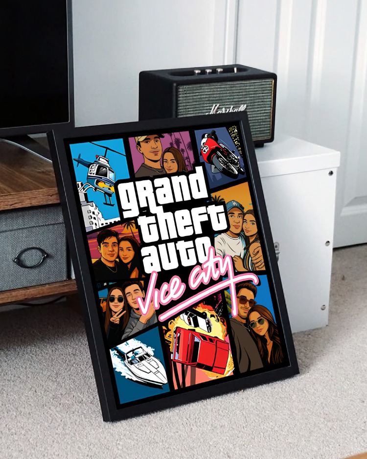 Kişiye Özel GTA Afişi | San Andreas, Vice City, GTA 5 Temalı Hediye Poster | Anigraf