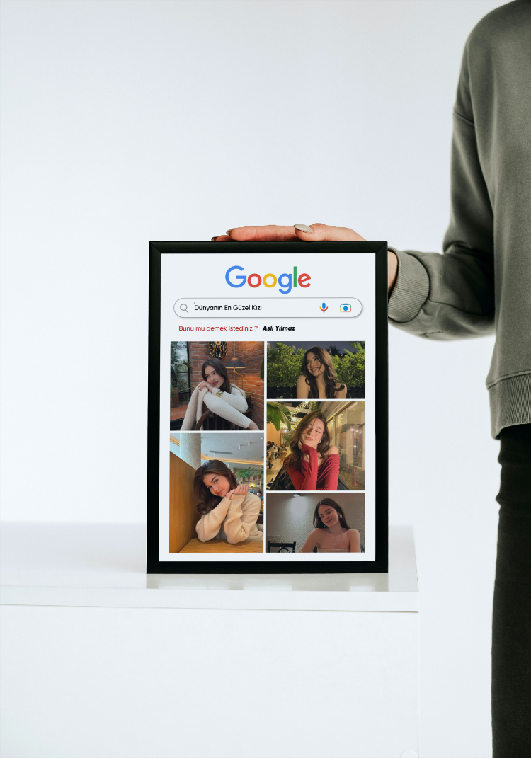 Google Tasarımlı Kişiye Özel Fotoğraflı Çerçeve | Anı Hediyesi