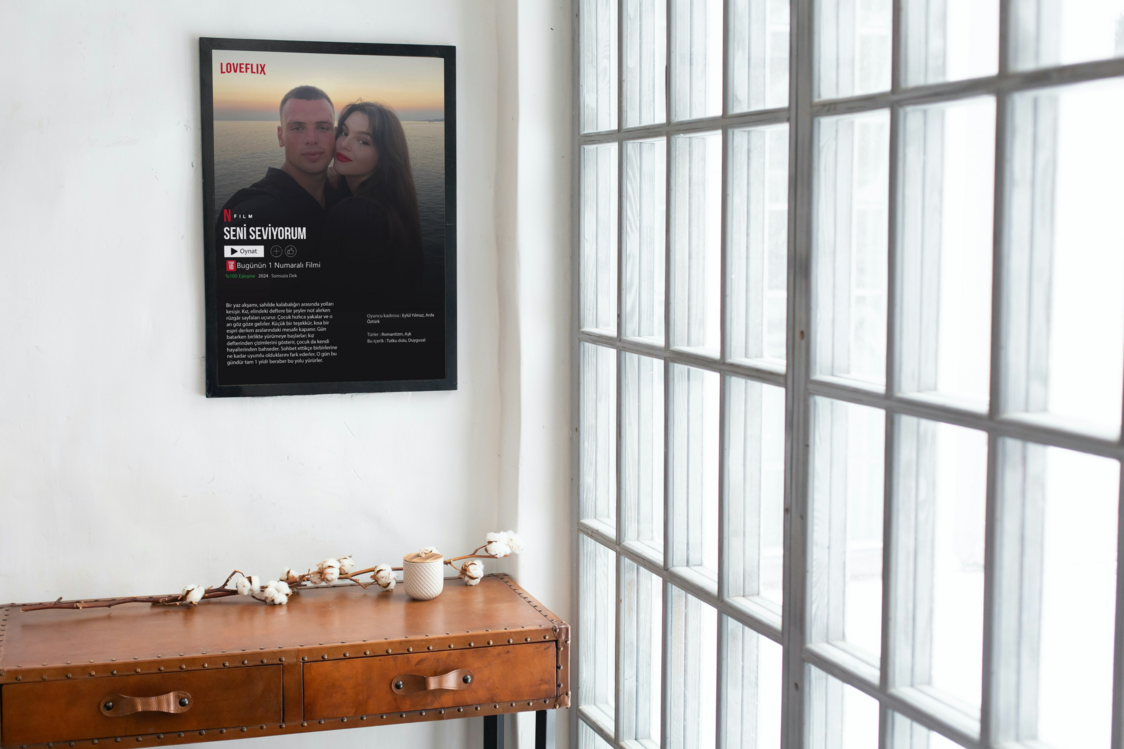 Kişiye Özel Netflix Film Afişi Tablosu | Sevgiliye Anlamlı ve Eğlenceli Hediye