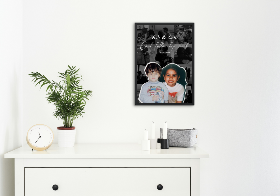 Kişiye Özel Çocukluk Fotoğraflı Çerçeve | Sevgiliye Anlamlı ve Romantik Hediye