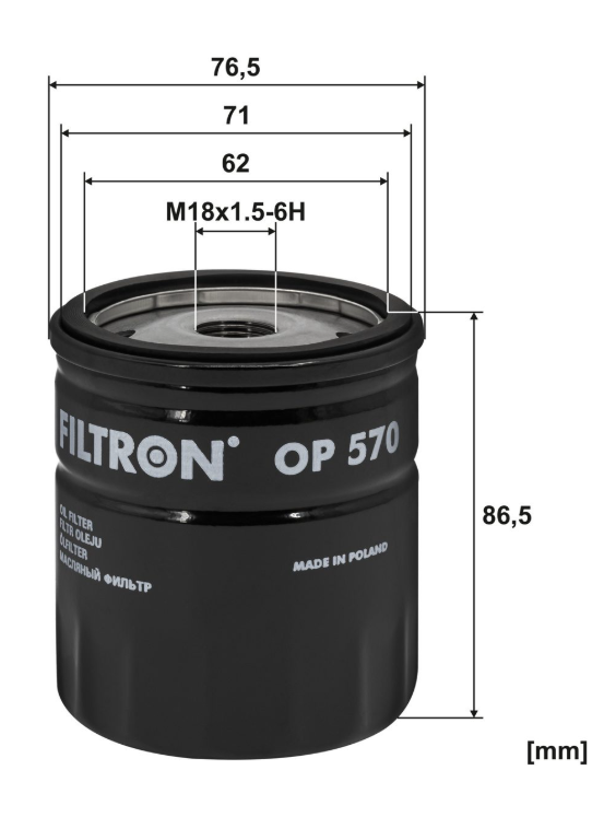 FİLTRON OP 570 YAĞ FİLTRESİ ASTRA-CORSA-VECTRA-OMEGA-KADETT OPEL TÜM MOD. (86-02)