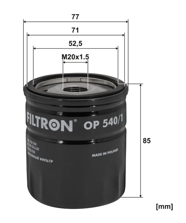 FİLTRON OP 540/1 YAĞ FİLTRESİ ASTRA L-CORSA F-COMBO E-CROSSLAND-106-206-207-208-2008-301
