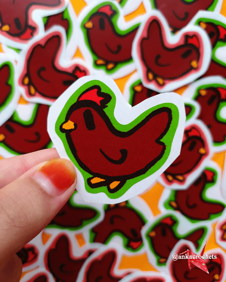 Açık Kahverengi Tavuk (Dışı Yeşil) Sticker