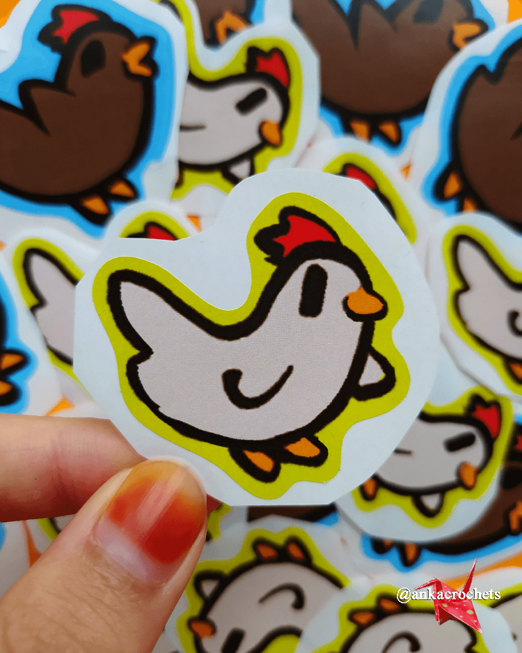 Beyaz Tavuk (Dışı Sarı) - Sticker