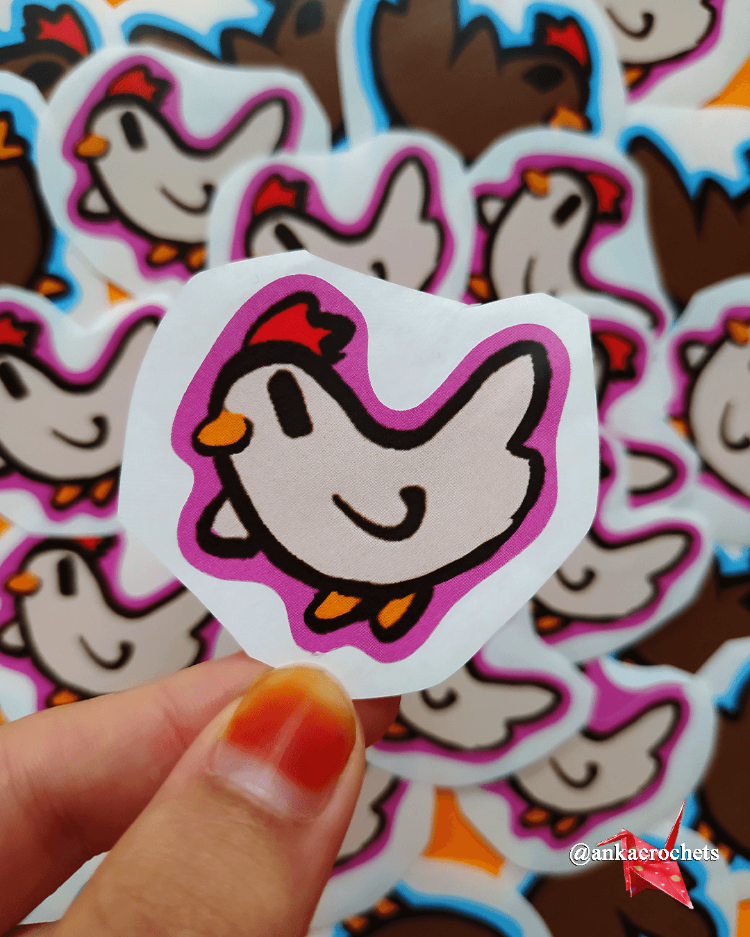 Beyaz Tavuk (Dışı Pembe) Sticker
