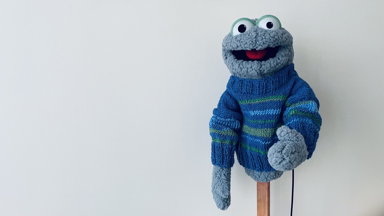 striped monster puppet | kukla (pre-order)