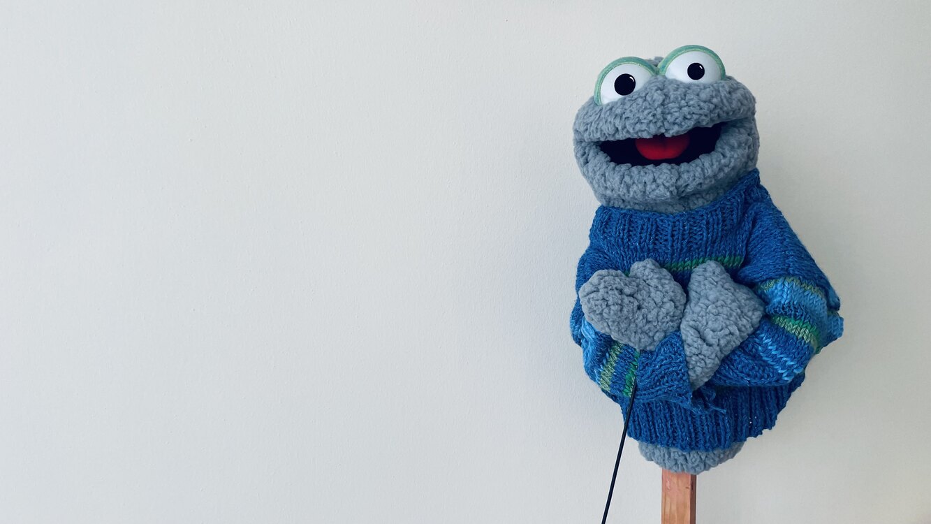striped monster puppet | kukla (pre-order)