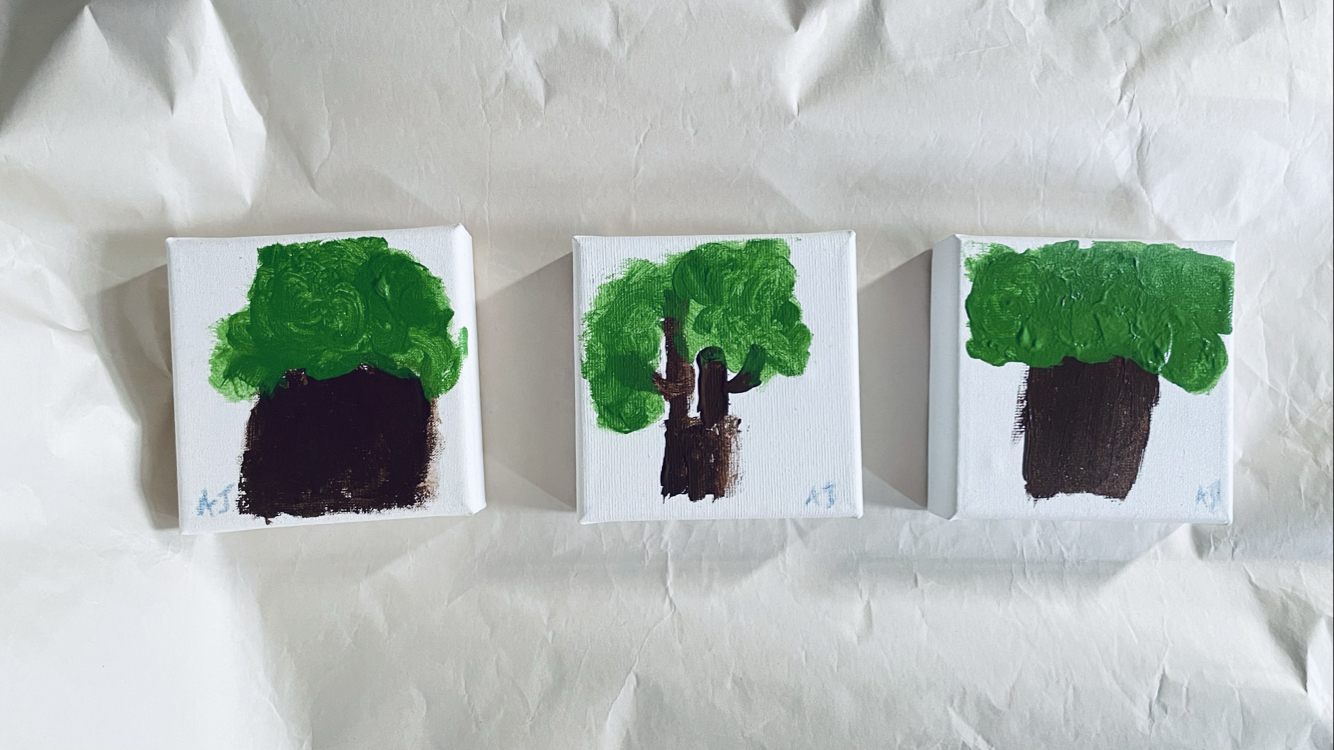 Triptych Trees Painting