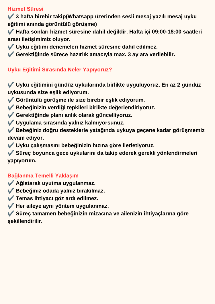 VIP Bağ Odaklı Uyku Eğitimi Paketi Gündüz Uykusu